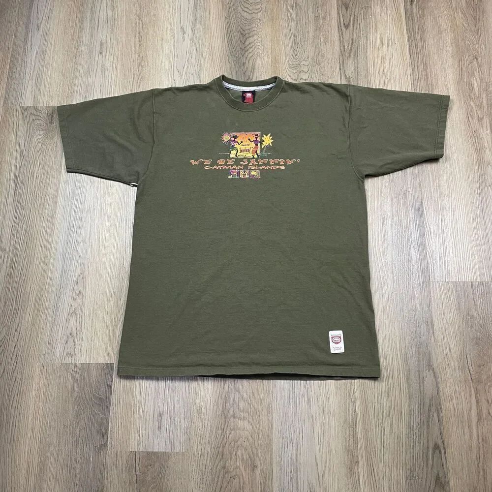 Vintage Ecko Unltd Shirt Mens Large Green We Be Jammin Cayman Islands 90s Y2k